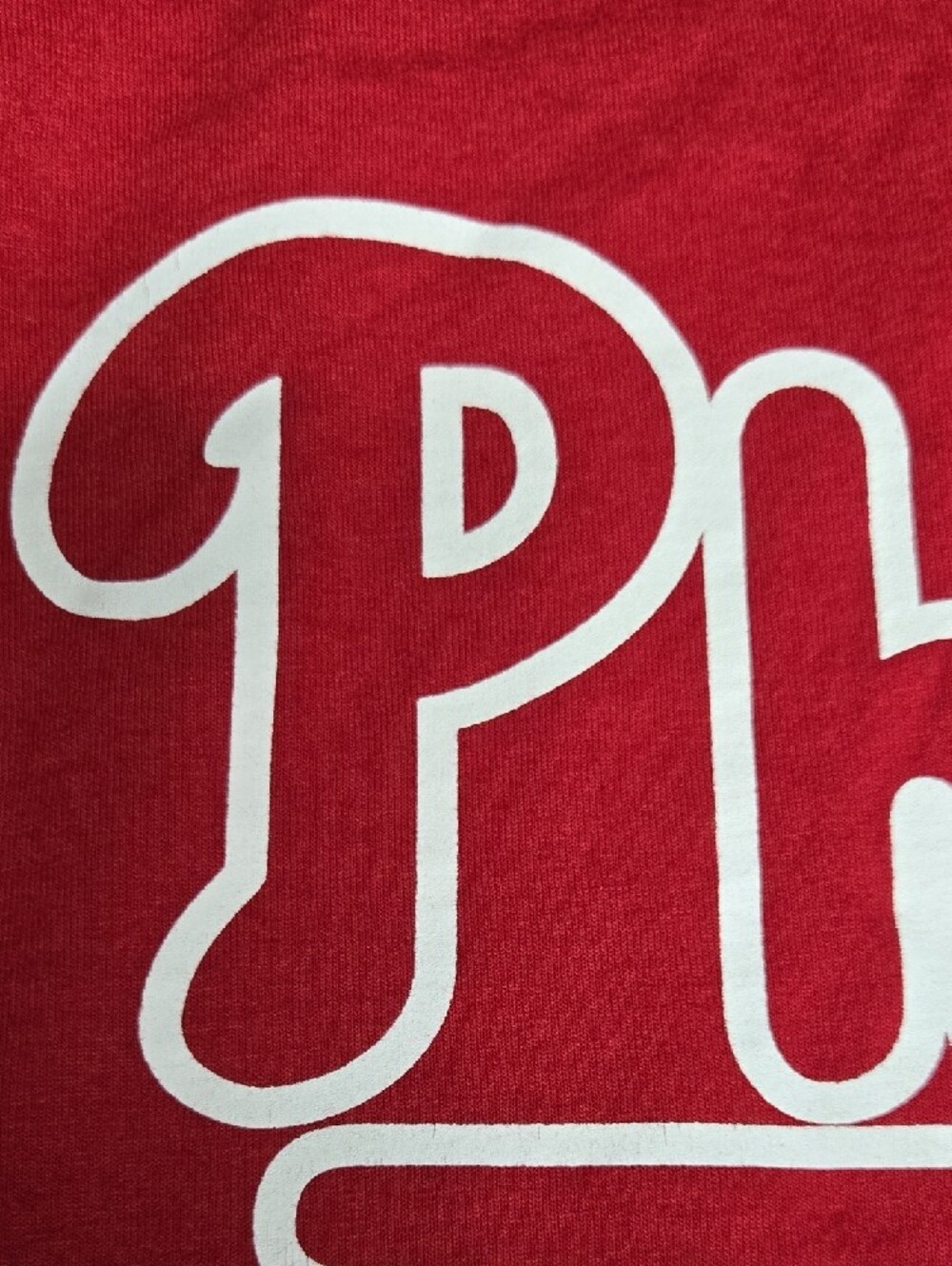 Men's Jerzees Red Phish Logo Short Sleeve W/Harry Kalas (HK) On Sleeve Small - Picture 5 of 5